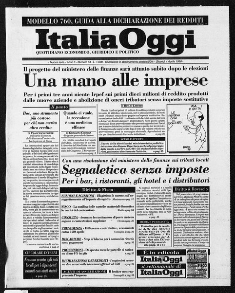 Italia oggi : quotidiano di economia finanza e politica